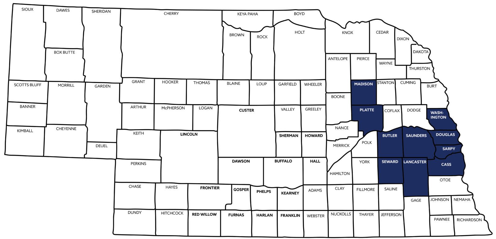 areas we serve map